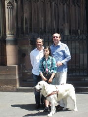 Yvan Muller met Francis Mattern, Caroline Jacquart en haar hond "Flash"