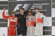 Podium na de GP van Abu Dhabi